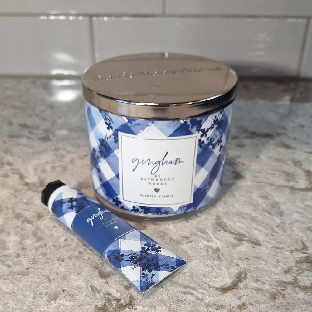 Gingham by Bath & Body Works 3-wick candle & hand cream